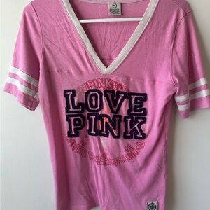 VS Pink Vintage Pink V Neck Top L